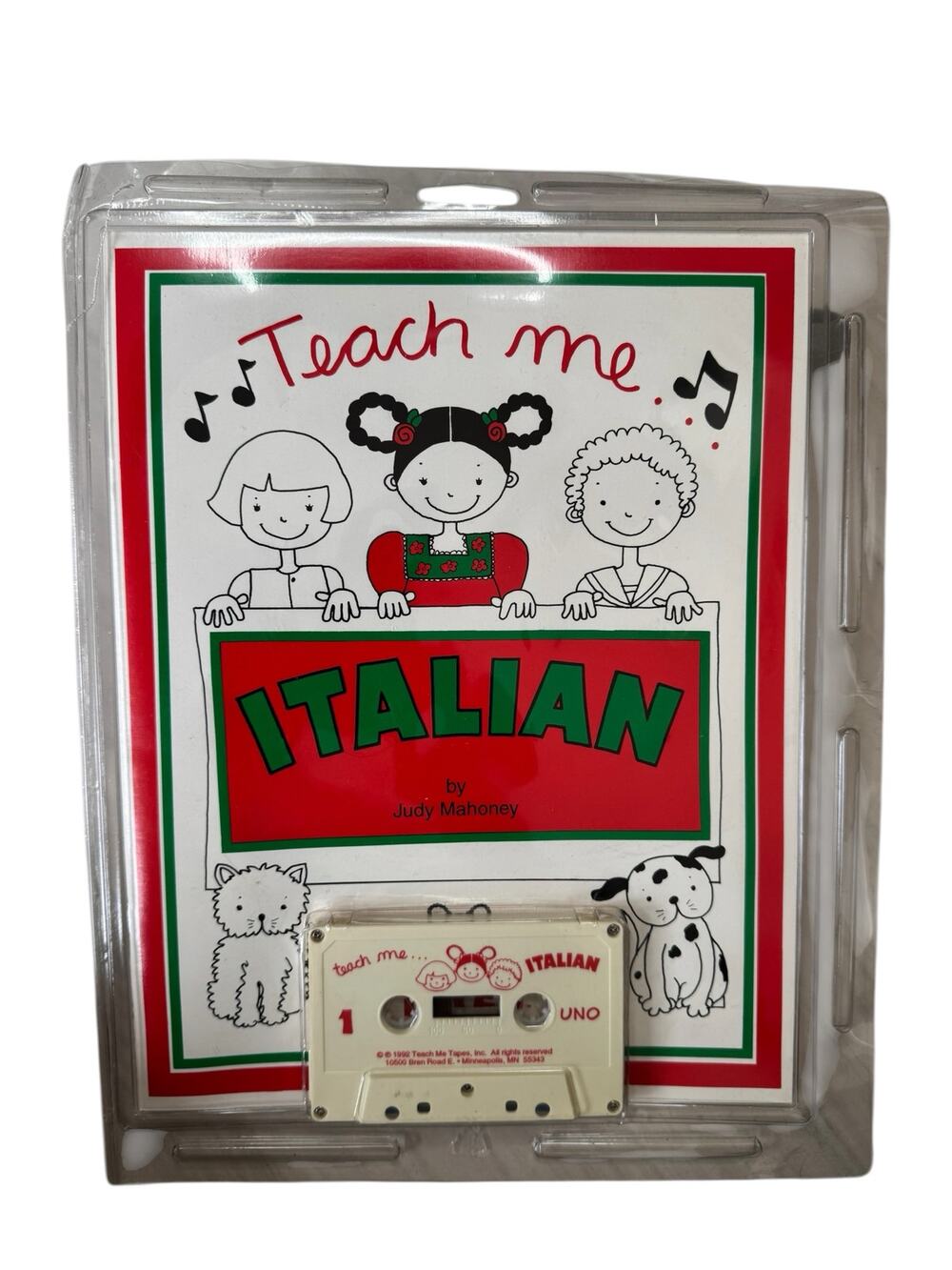 Vintage NEW Teach Me Italian Cassette Tape and Booklet Songs 1992 0-934633-57-6